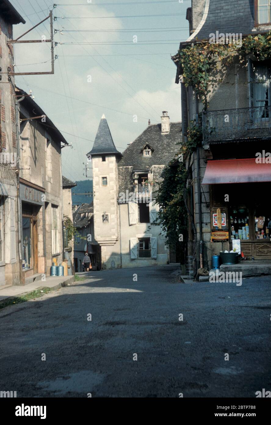 Street and houses in ArgentatsurDordogne, France, pictured in 1963