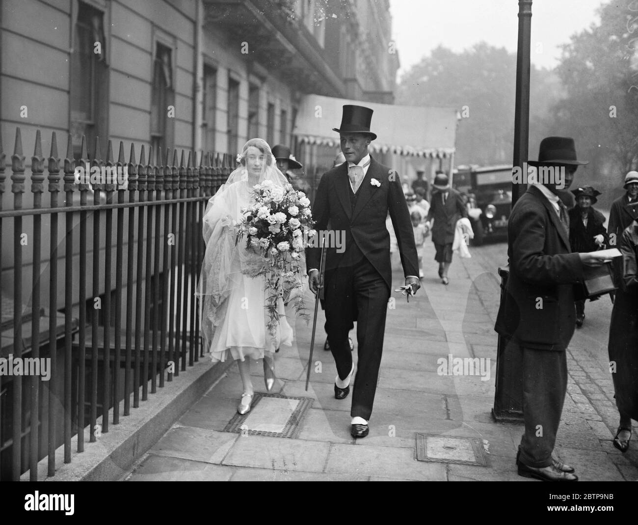 Wedding . The marriage between My Lynden , R Miller and Lady Patricia Beresford took place at St John ' s , Southwick Crescent . Bride on the way to the church with her brother , the Marquis of Waterford . 7 July 1926 Stock Photo