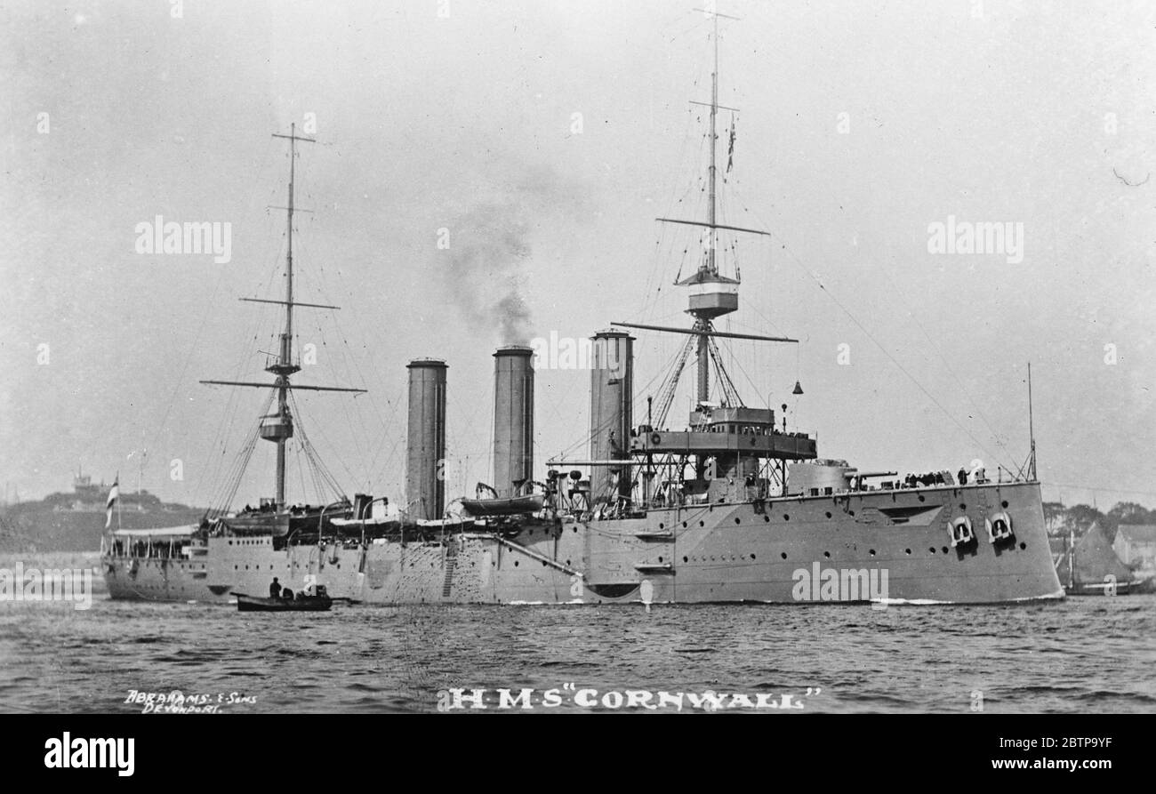 HMS Cornwall . 22 September 1927 Stock Photo
