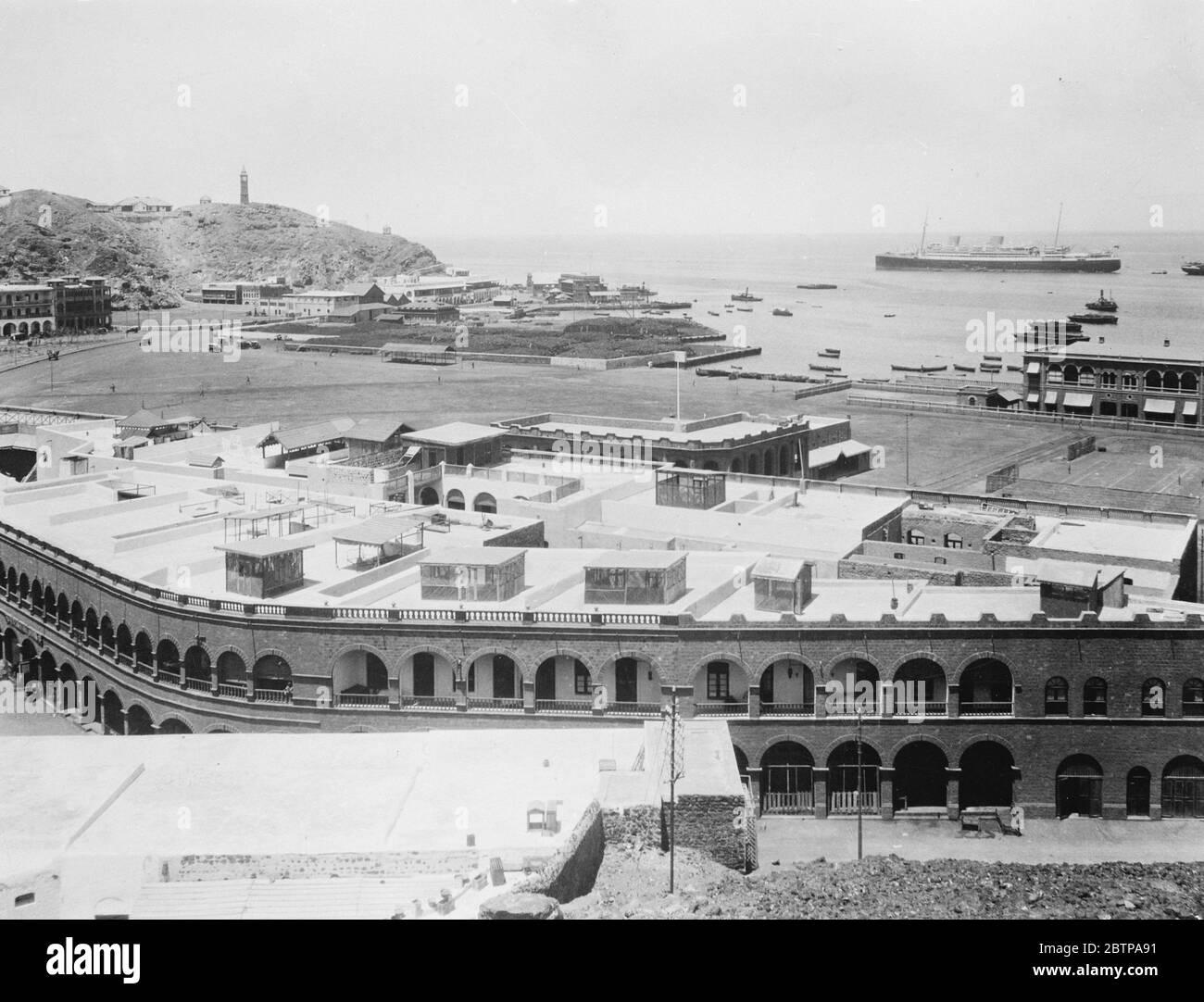 The Prince rushing home . HMW Enterprise , with the Prince of Wales on board , is expected at Aden . A general view of the harbour at Aden . 5 December 1928 Stock Photo