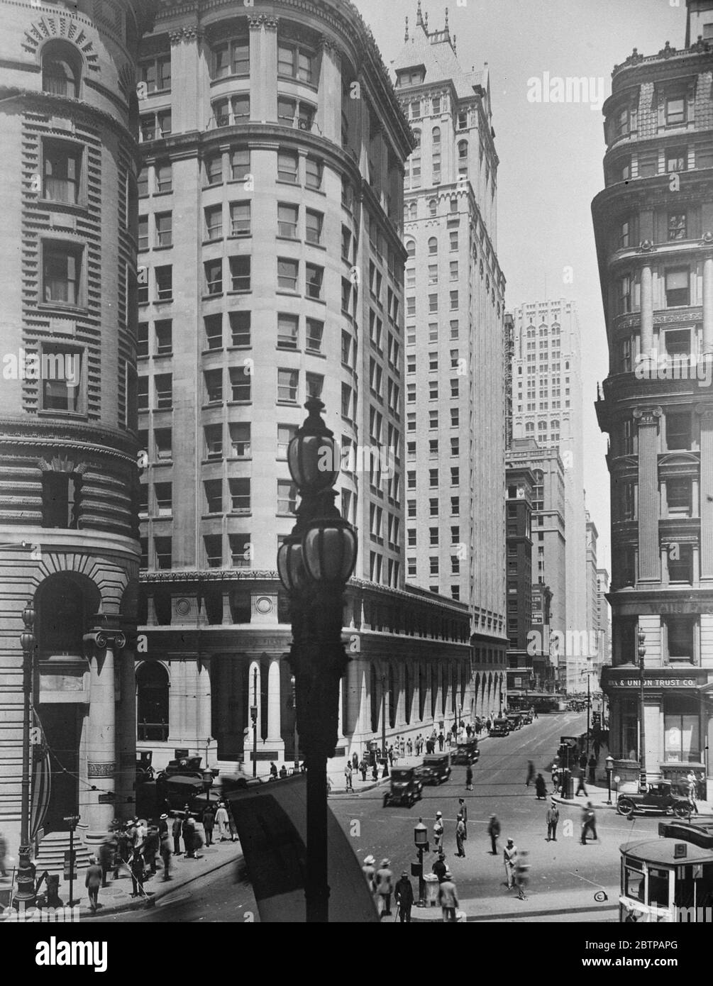 Wonderful San Francisco . Recent view of Montgomery Street , known as the Wall Street of the West . 23 August 1928 Stock Photo