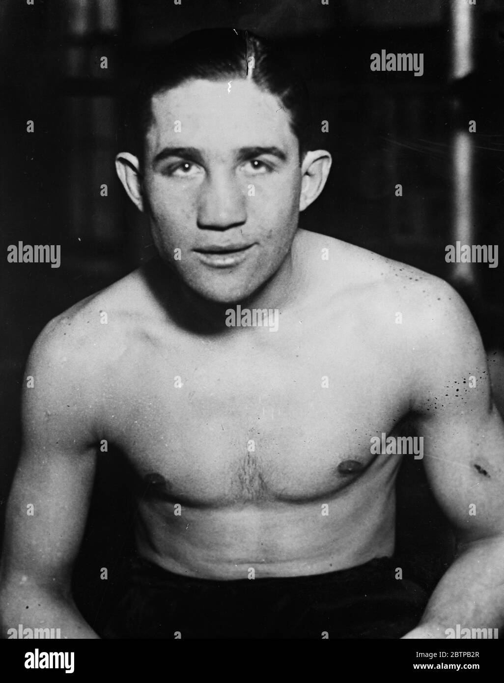 Notable boxers . Mushy Callahan . American holder of junior welterweight Championship . January 1930 Stock Photo