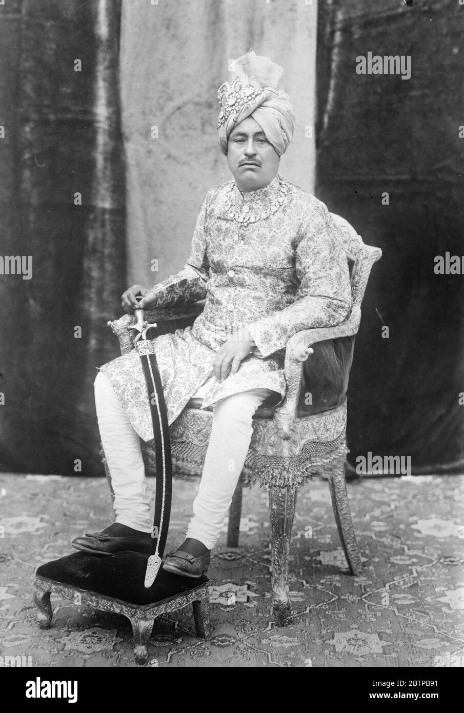 New Indian ruler . H H The Nawab of Tonk , whose coronation has just taken place . This coronation portrait has just been received by air . 23 March 1931 Stock Photo