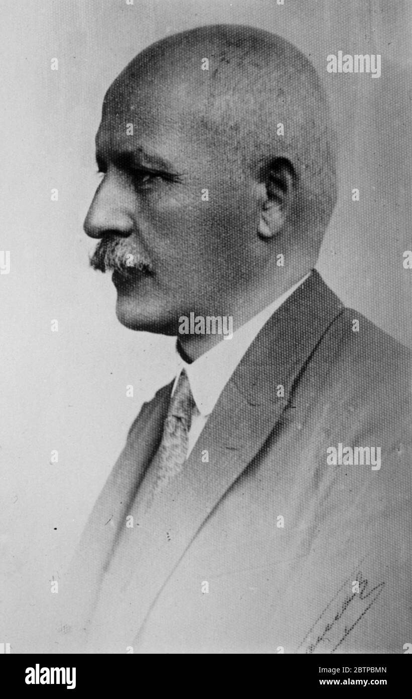 Bulgarian celebrities . M N Nouchanoff , Minister of the Interior . July 1931 Stock Photo