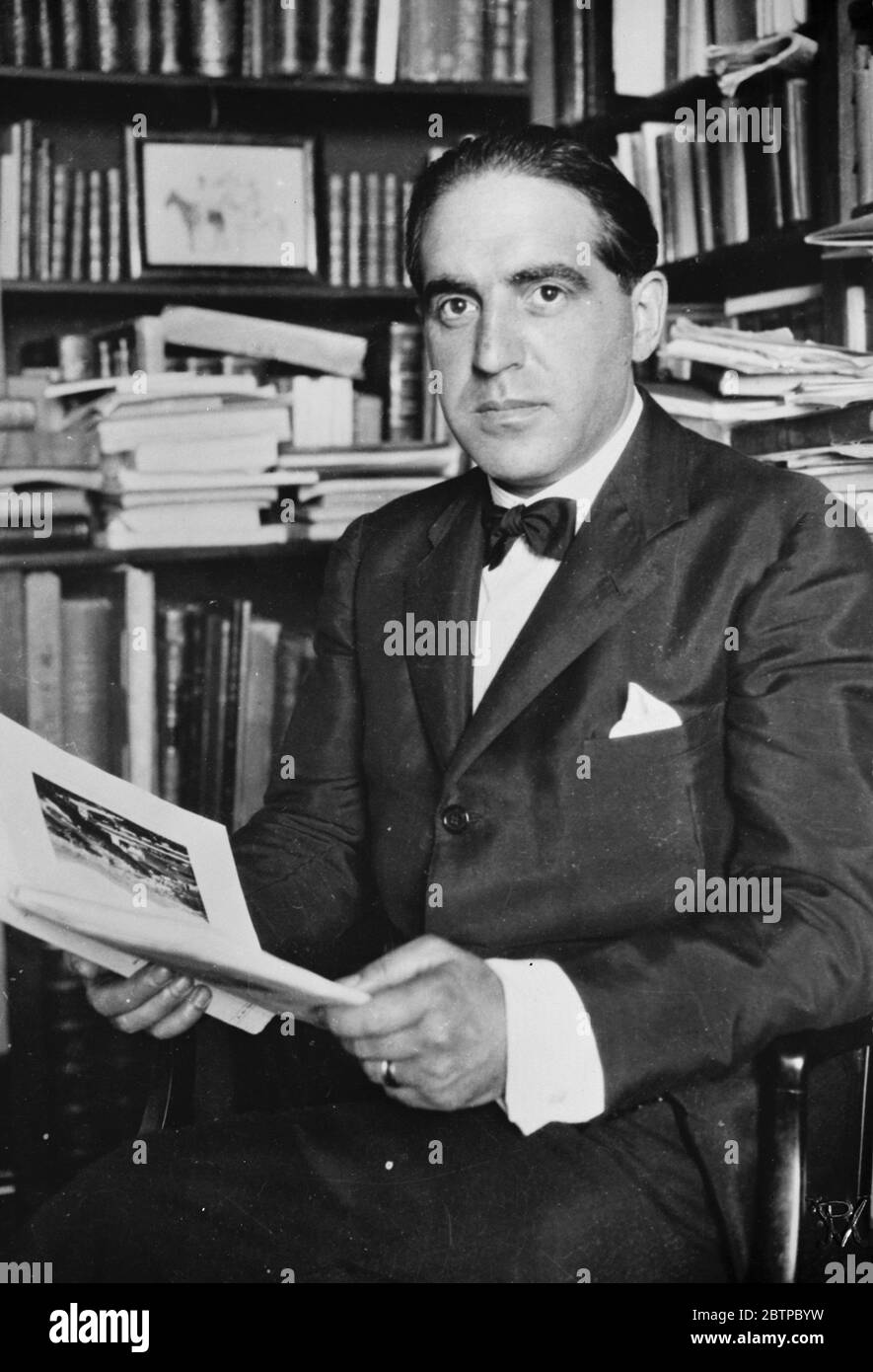 President of Spanish Cortes . Don Julian Besteiro . August 1931 Stock Photo