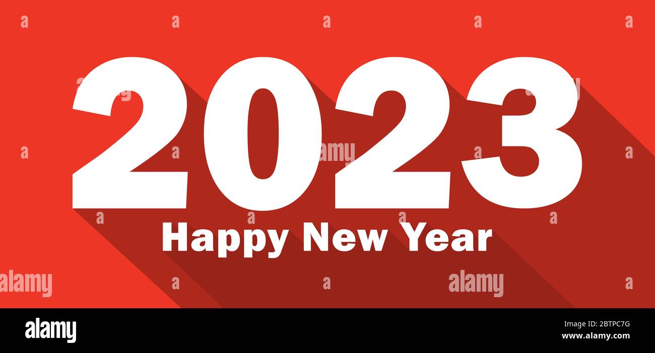 Happy New Year 2023 Long Shadow Design Template. Modern Design for ...