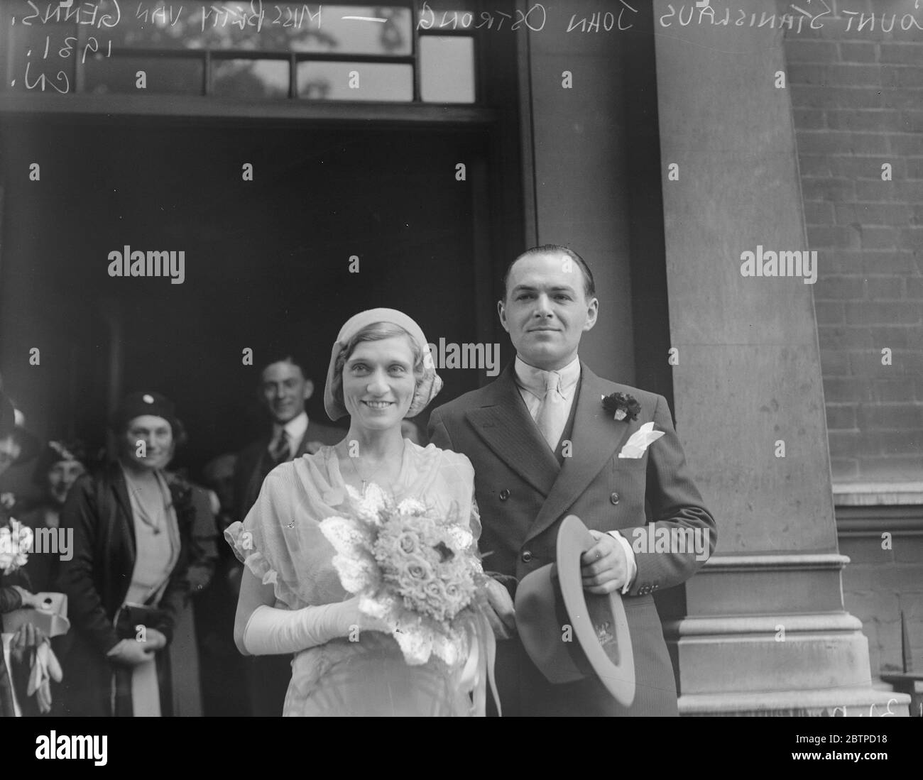 Society wedding at Chelsea. The marriage between Count Stanislaus Joh