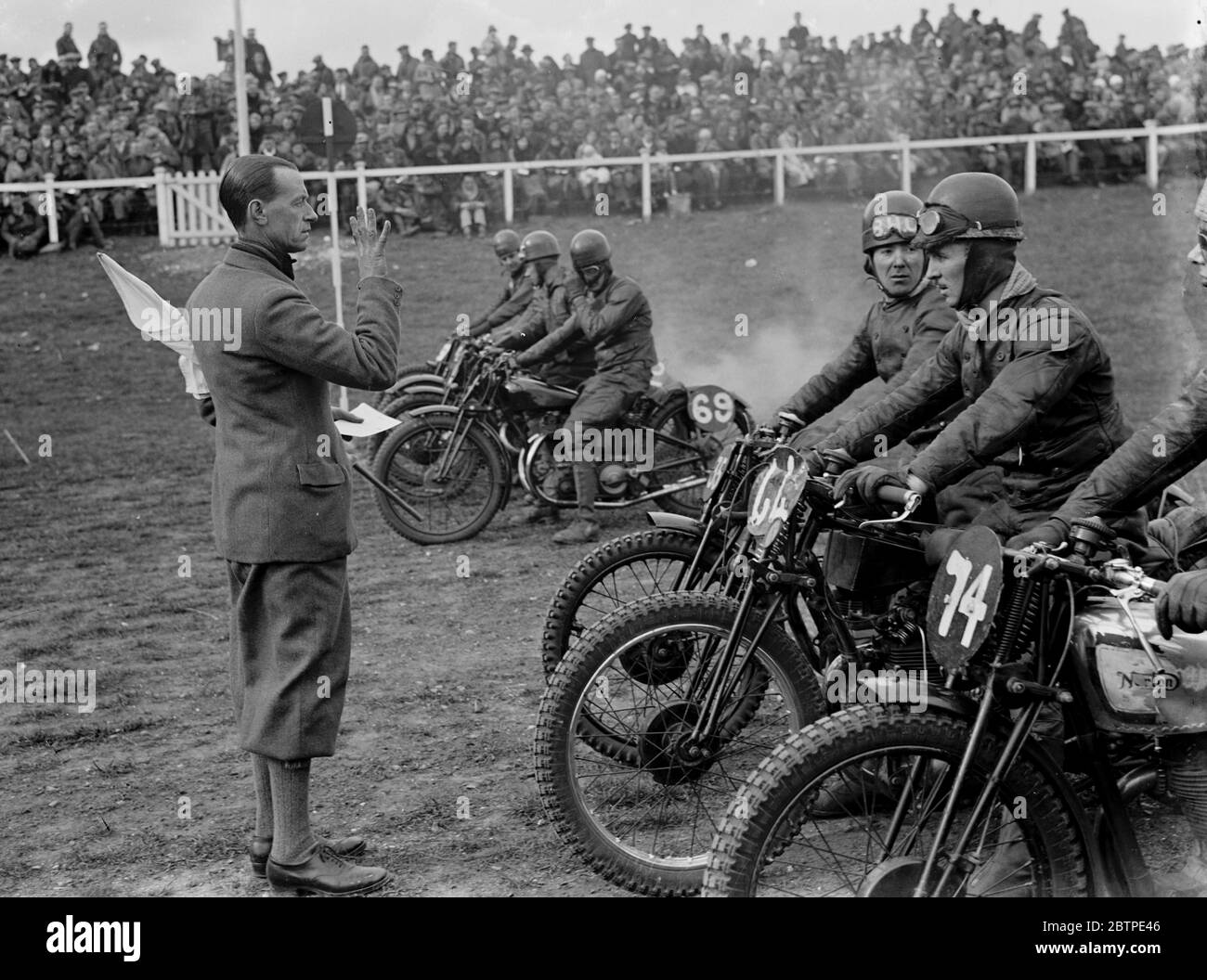 Motor cycling Brands Hatch 1935 . Stock Photo
