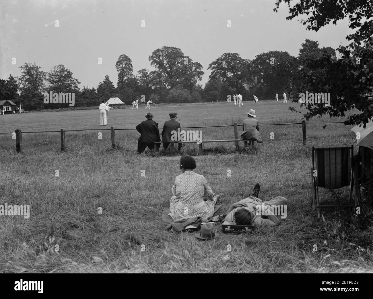 Cricket at Chislehurst . 1935 . Stock Photo