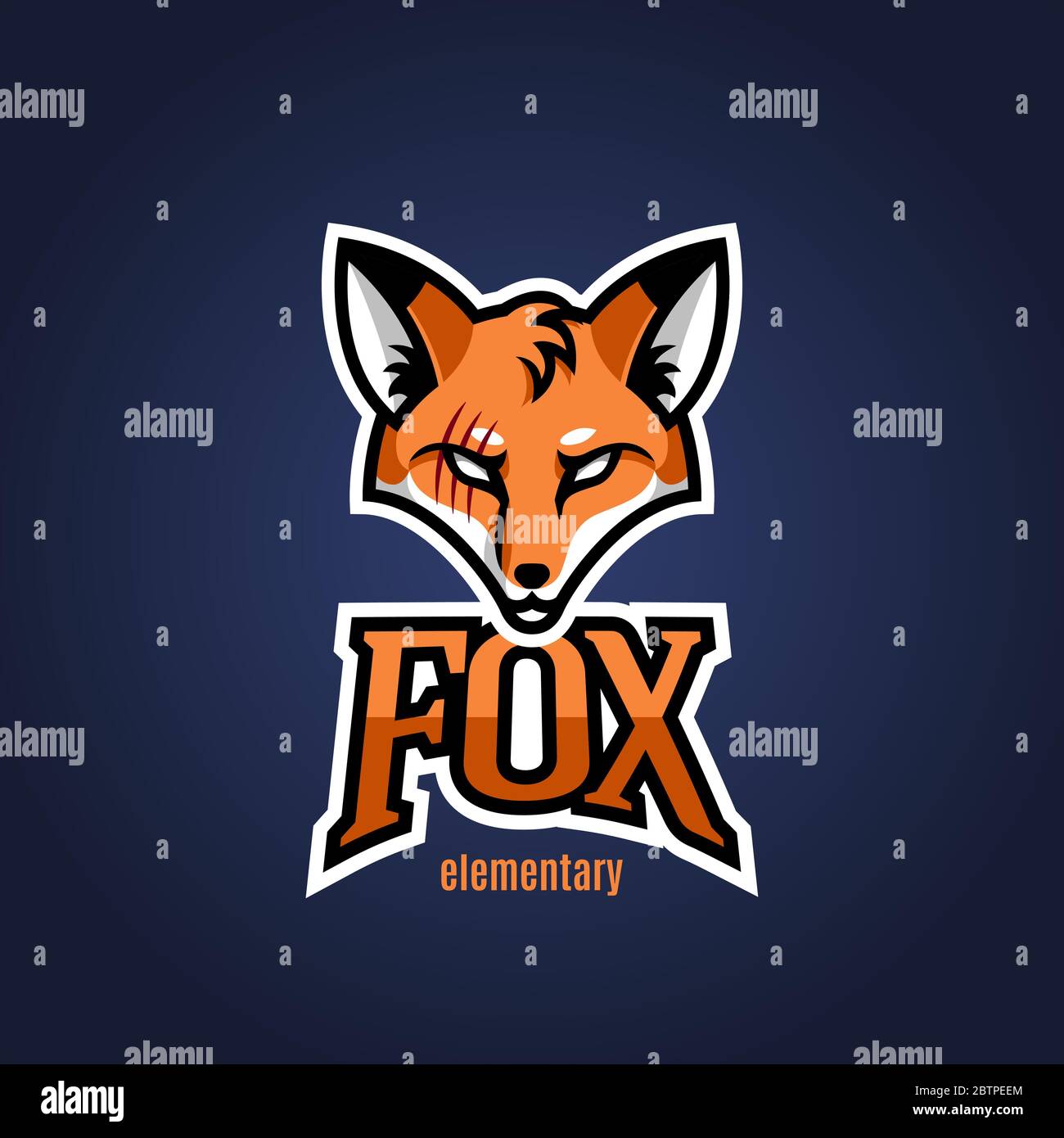 Logo mascot is a fox for sports. Stock Vector