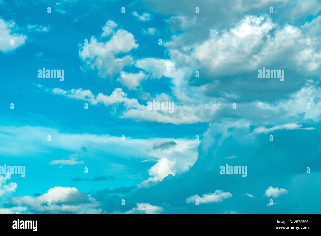 blue sky background with tiny clouds. panorama Stock Photo - Alamy