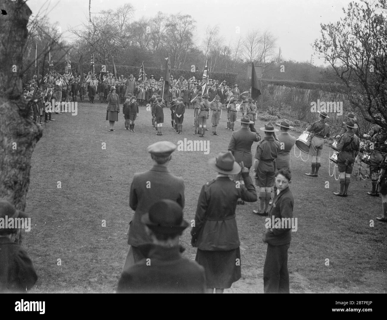 Scout parade . 1935 . Stock Photo