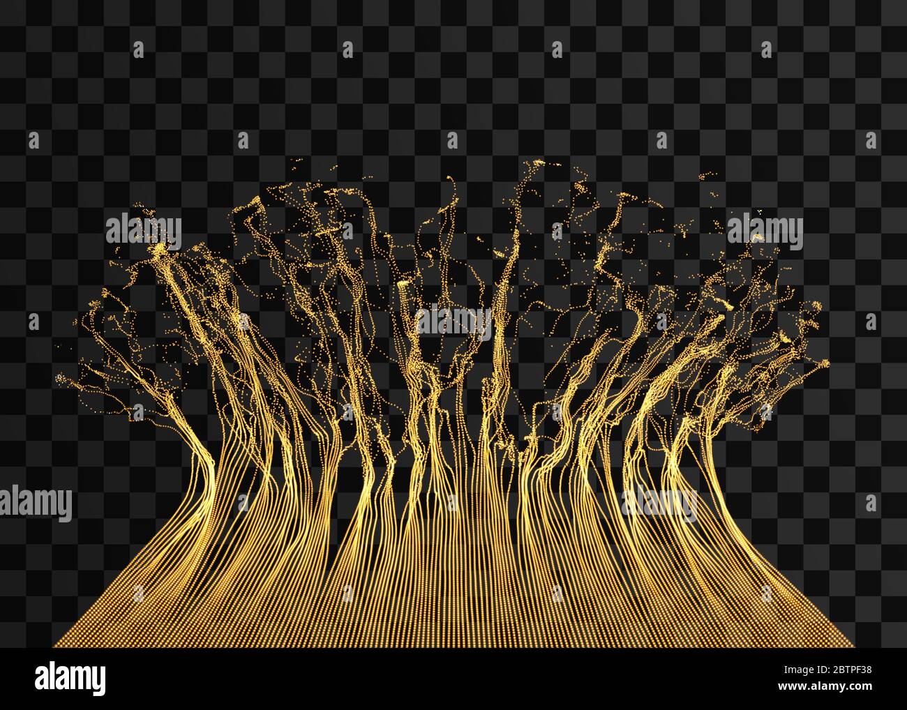 array vector with splash emitted graphic by... Array with dynamic emitted particles. Water splash imitation. Abstract ...
