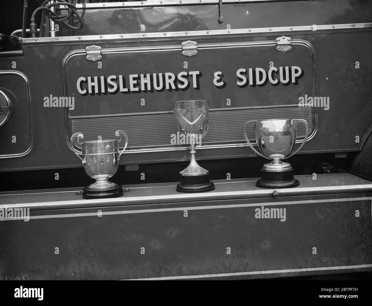 Fire brigade cups . 1938 Stock Photo