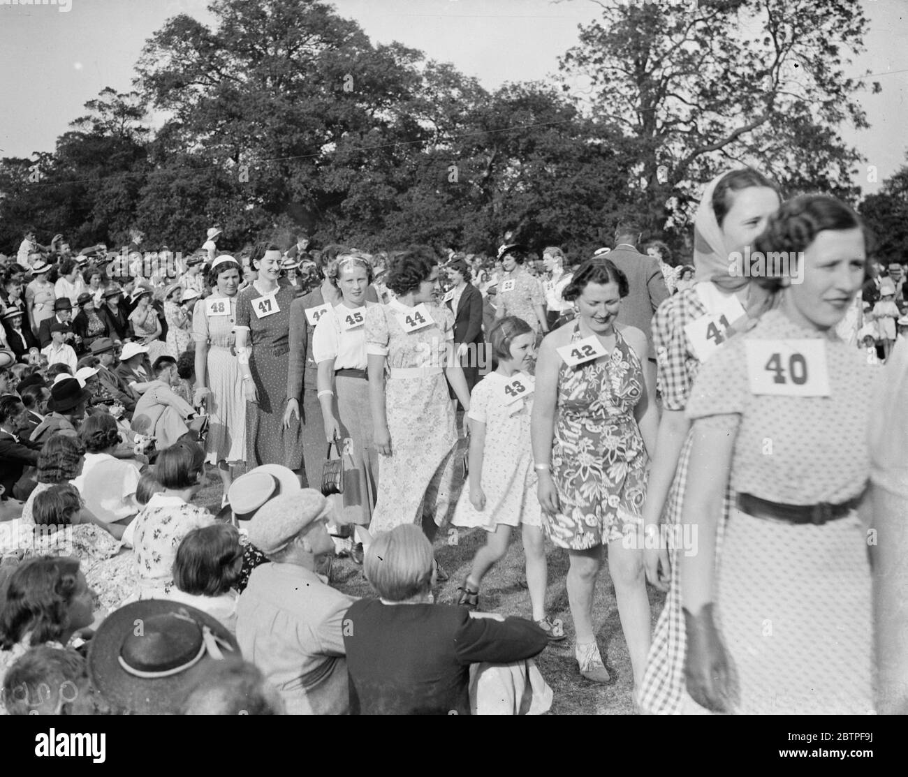 Sidcup jubilee homes fete . The girls beauty parade . 1938 Stock Photo