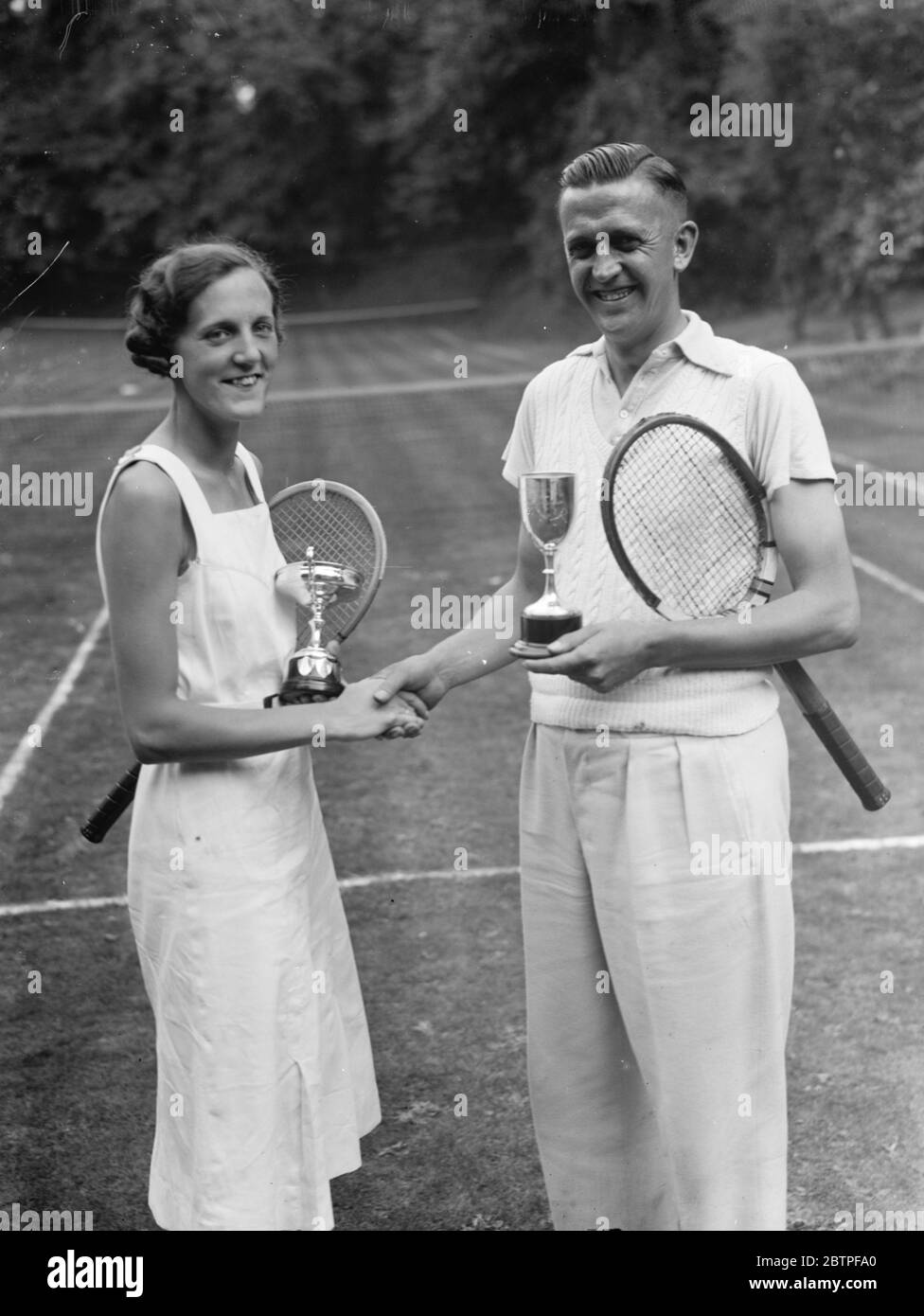 Tennis players in Bickley . 1936. Stock Photo