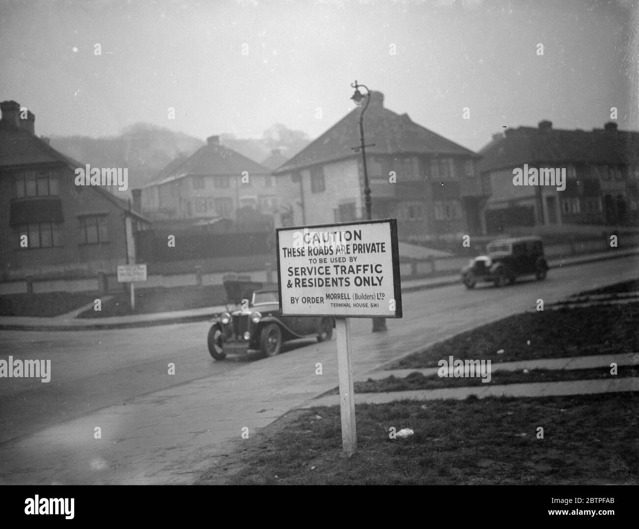 Road signs in Eltham . 1937 . Stock Photo