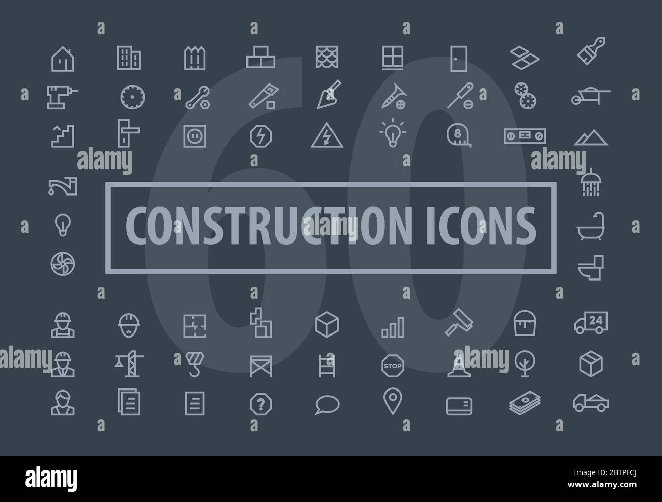 Collection building icons. Vector illustration Stock Vector