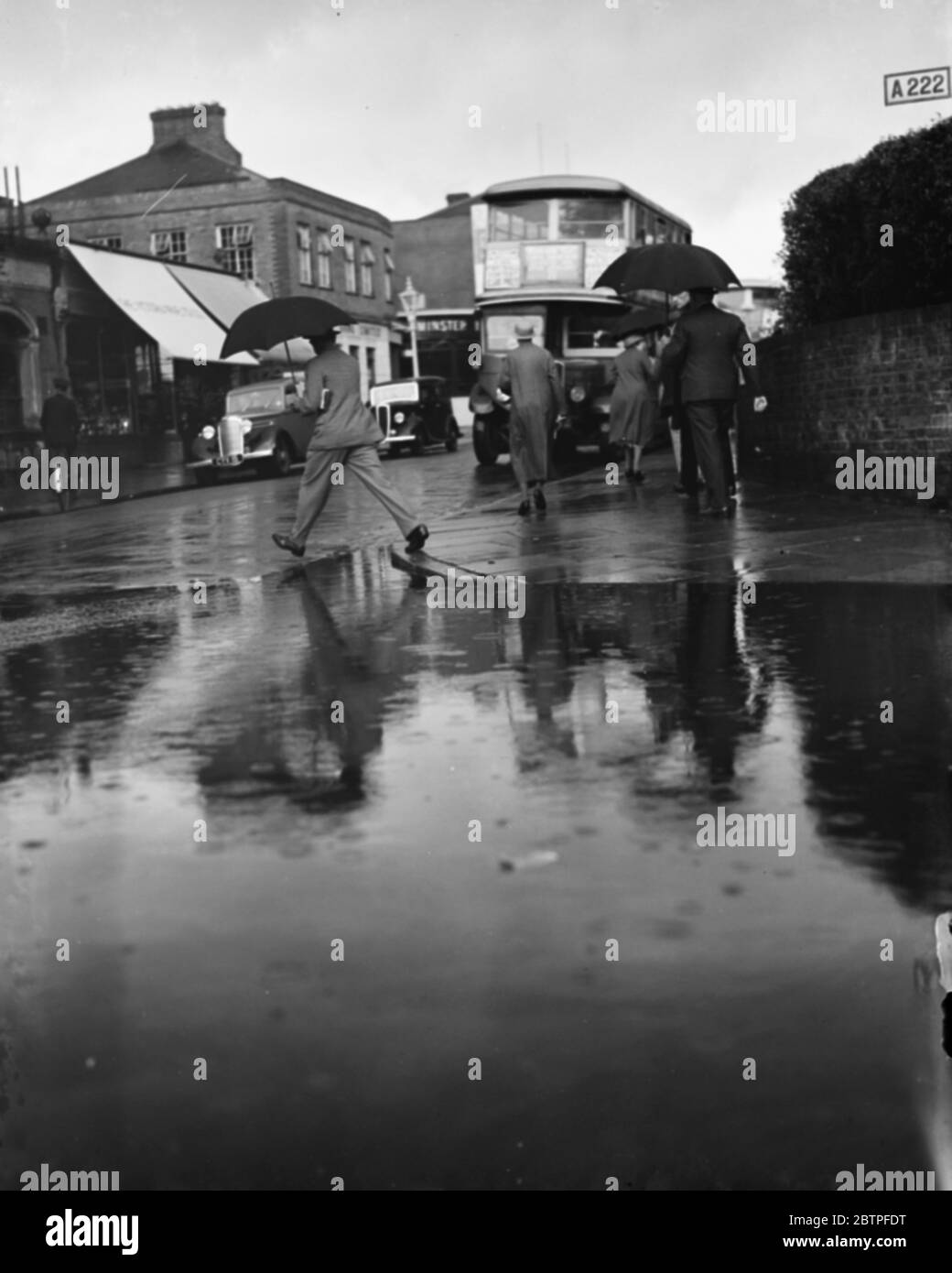 Elm Road corner flooded . 5 September 1936 Stock Photo Alamy