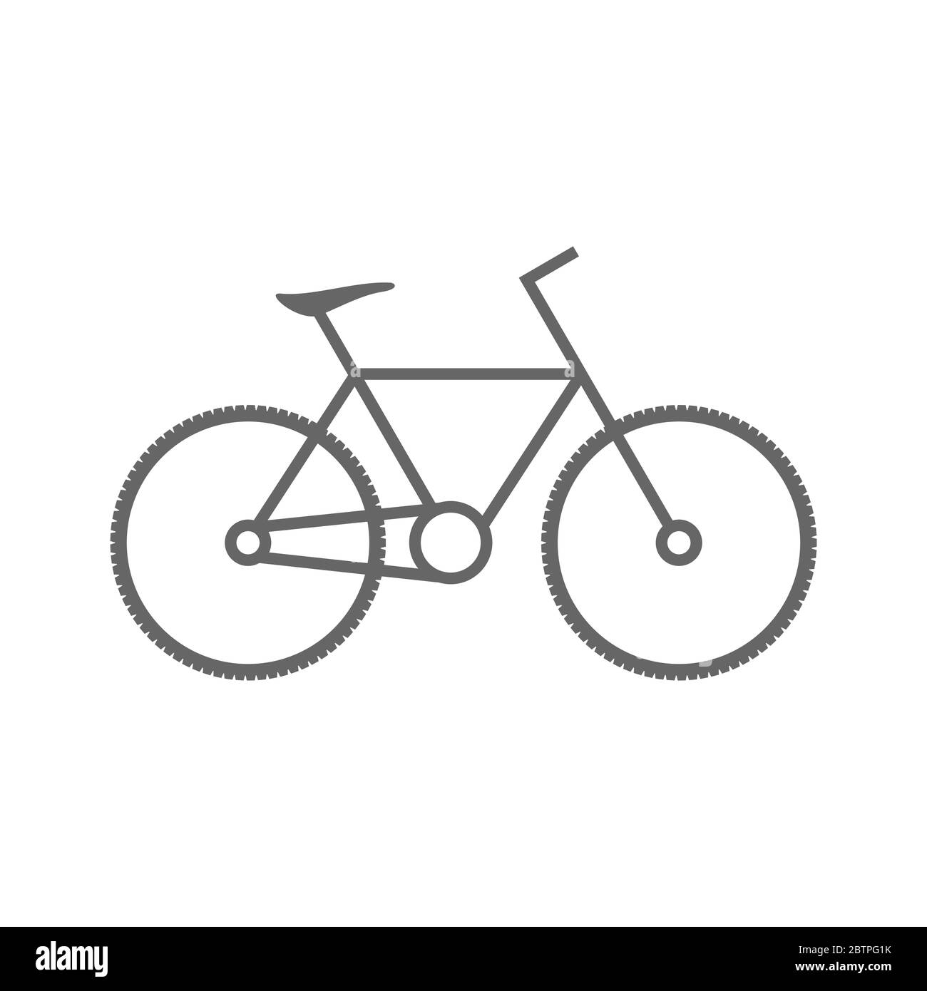 Mountain bike line icon. Cycling and commuting concept. Outdoor activity. Urban transportation. Sustainable healthy lifestyle. Gray bicycle on white Stock Vector