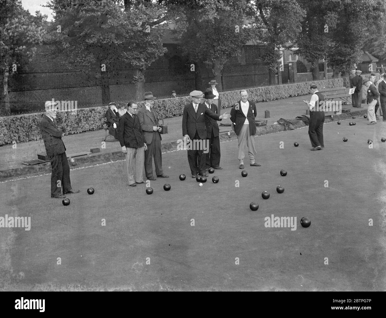 The Blackheath bowls championship . G Macullen on the green . 1939 Stock Photo