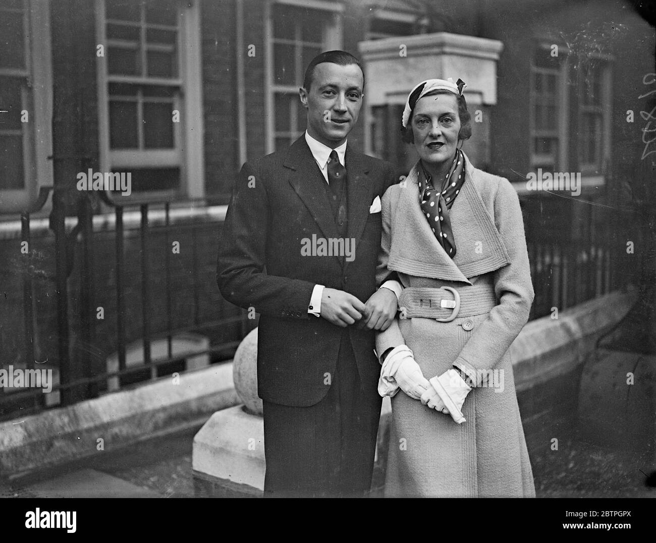 Playwright to marry . The engagement is announced of Mr Vladimir Provatoroff and Mrs Waveney Trew , younger daughter of Mr Edwin Bicker Caarten of Palace Gate , London . Under the name of Waveney Carten Mrs Trew in collaboration with her sister Audrey Carten the actress she has written several plays . Mrs Waveney Trew and Mr Vladimir Provatoroff , at the former ' s home in London after their engagement . 29 April 1932 Stock Photo