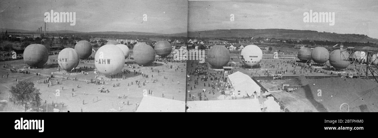 Gordon Bennett ballon race . 26 September 1932 Stock Photo