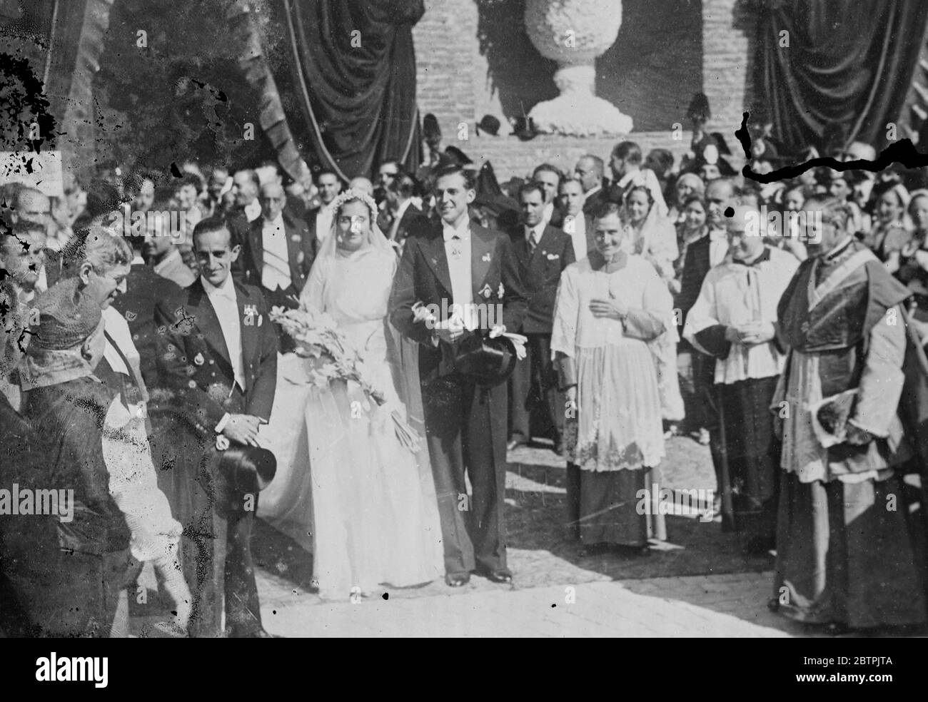 Royal wedding in Rome . Wedding of Infante Don Juan and Princess Marie Mercedes . 14 October 1935 Stock Photo