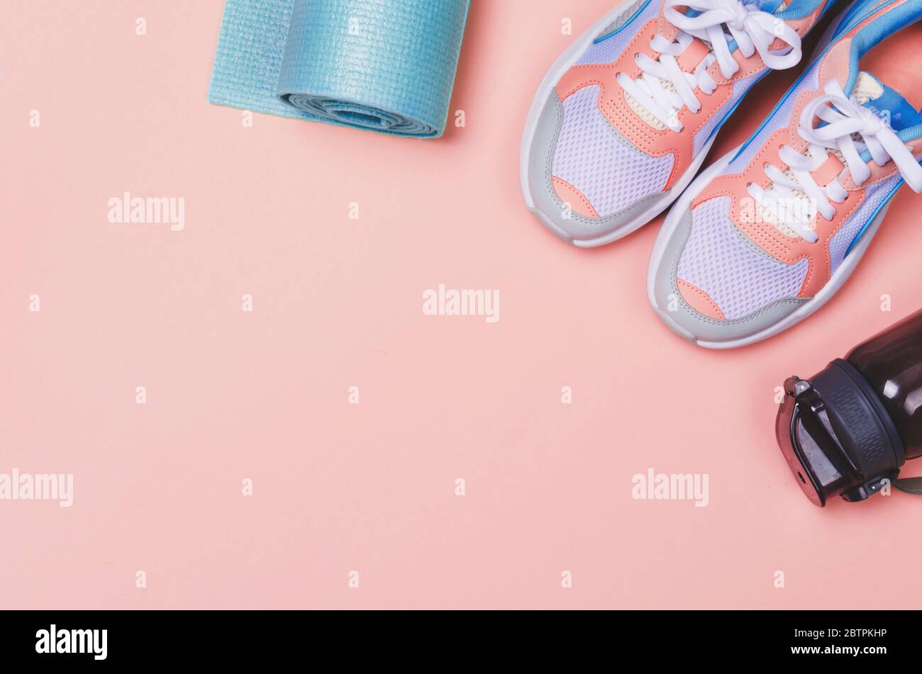 yoga mat tennis shoes