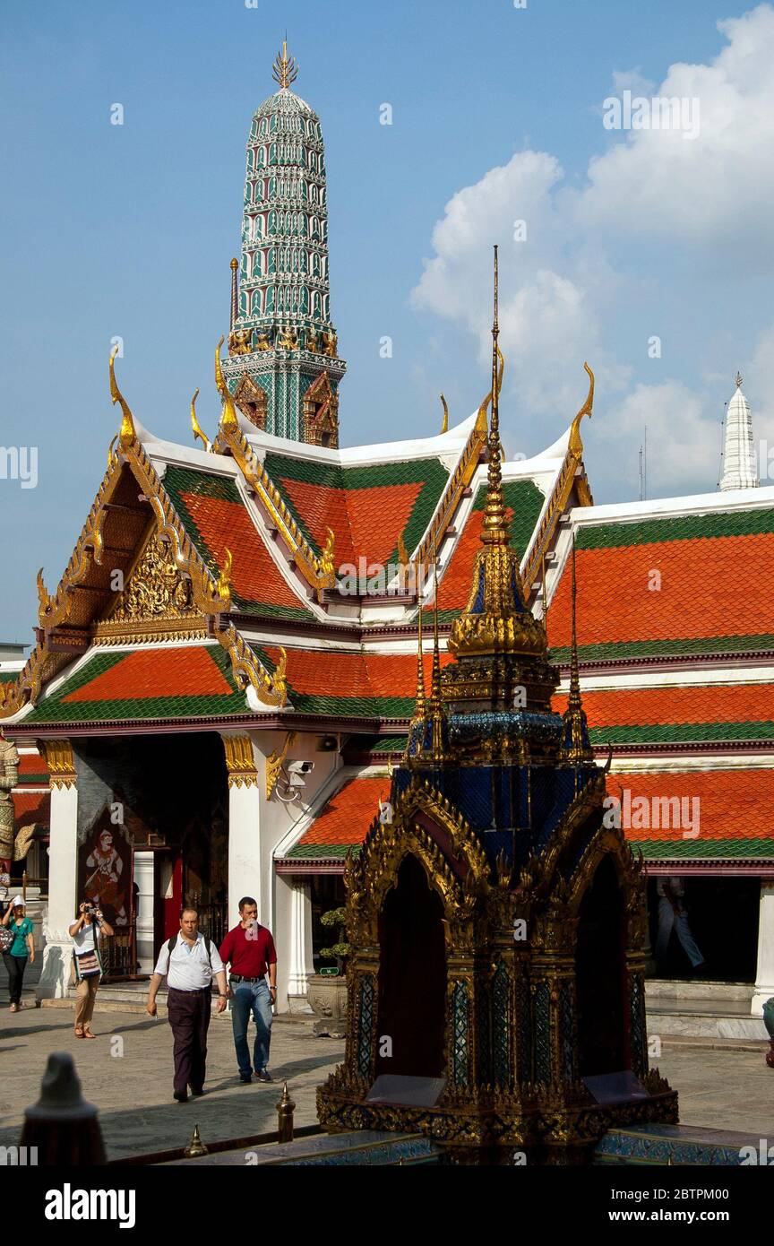 Phra Maha Montian Group is the grand residence that consists of 7 connecting buildings in the Grand Palace complex in Bangkok, Thailand. Stock Photo