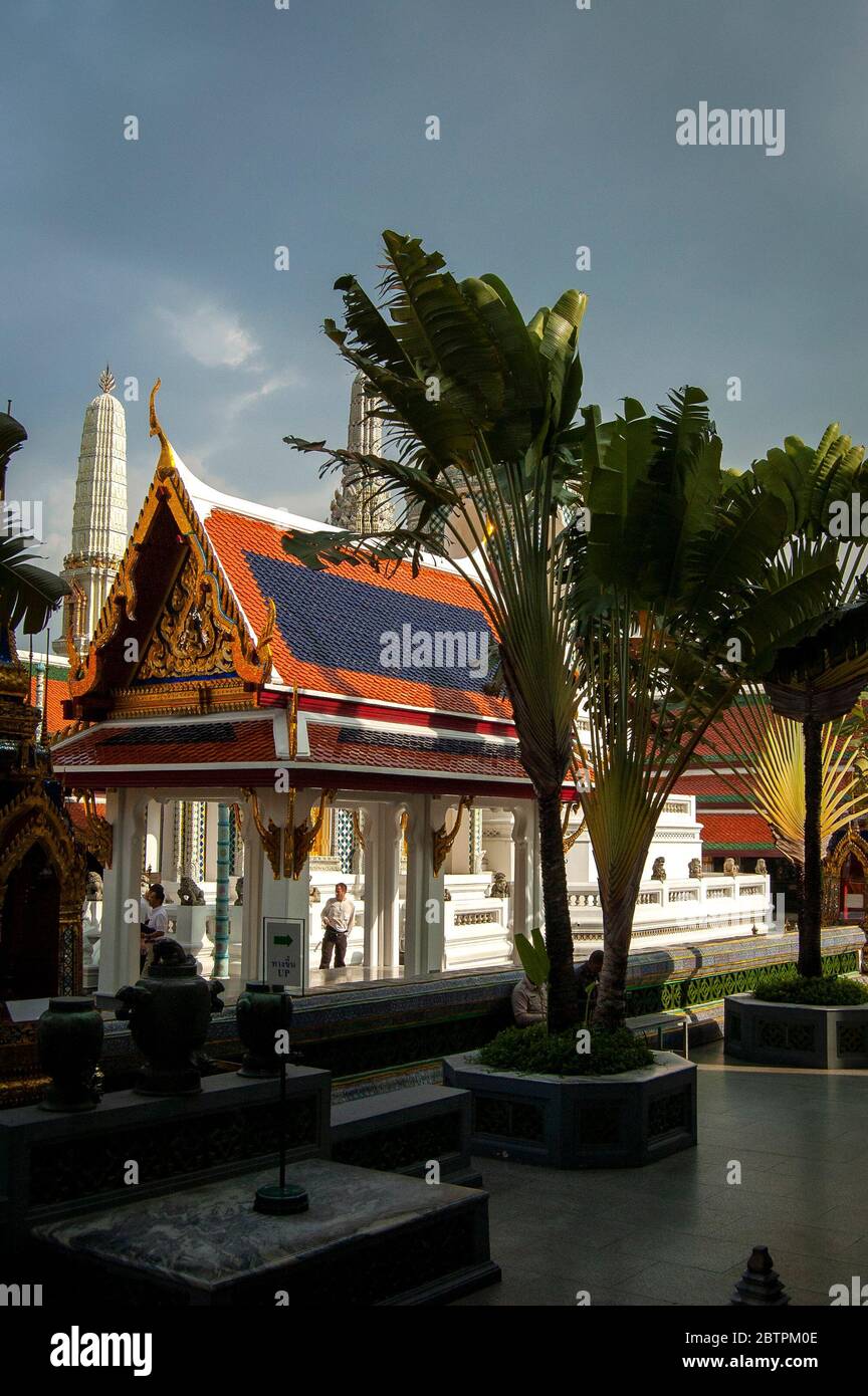 Phra Maha Montian Group is the grand residence that consists of 7 connecting buildings in the Grand Palace complex in Bangkok, Thailand. Stock Photo