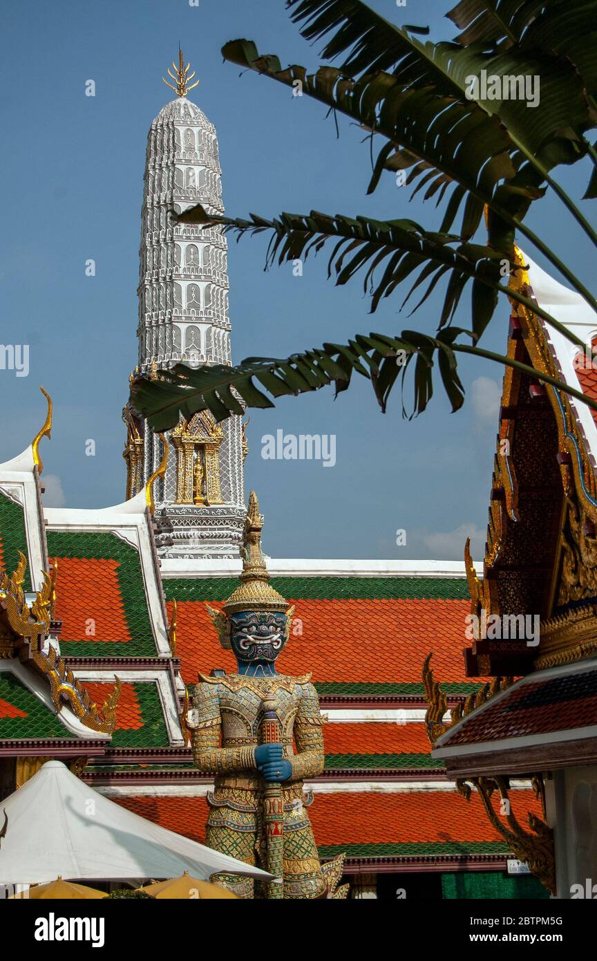 Phra Maha Montian Group is the grand residence that consists of 7 connecting buildings in the Grand Palace complex in Bangkok, Thailand. Stock Photo