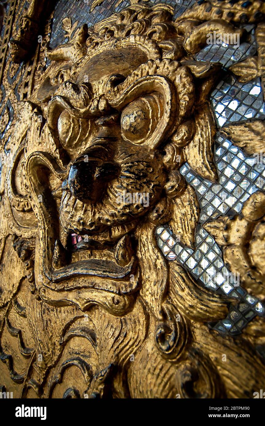 Thai icon close-up at the Grand Palace complex in Bangkok, Thailand. Stock Photo