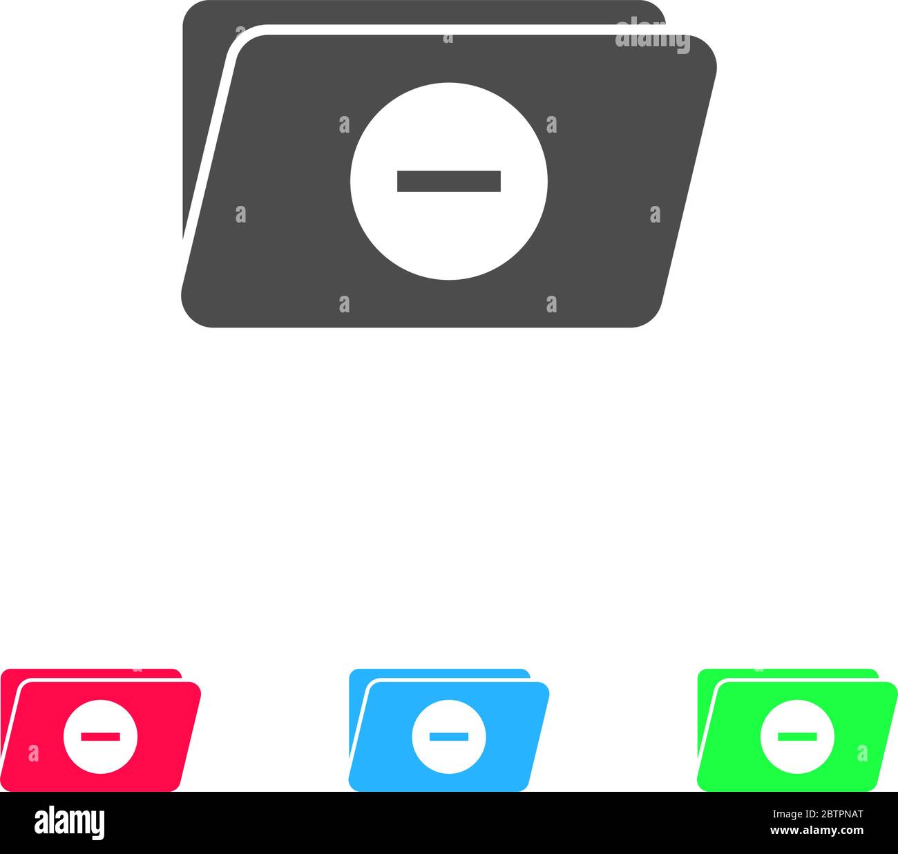 Remove Folder icon flat. Color pictogram on white background. Vector ...