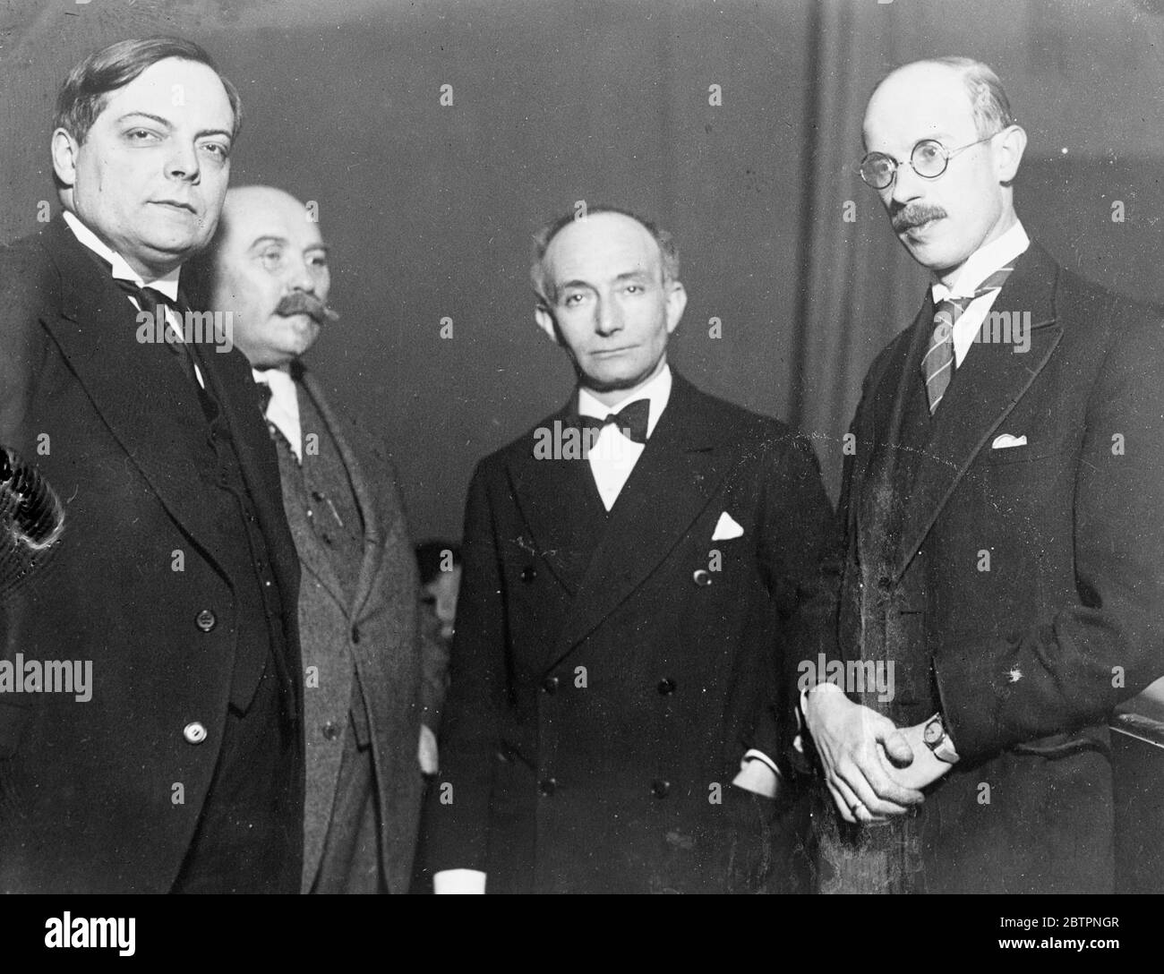 Left to right Leon Noel , Hanus Jelinek, Jean Richard Bloch, Fichelle ...