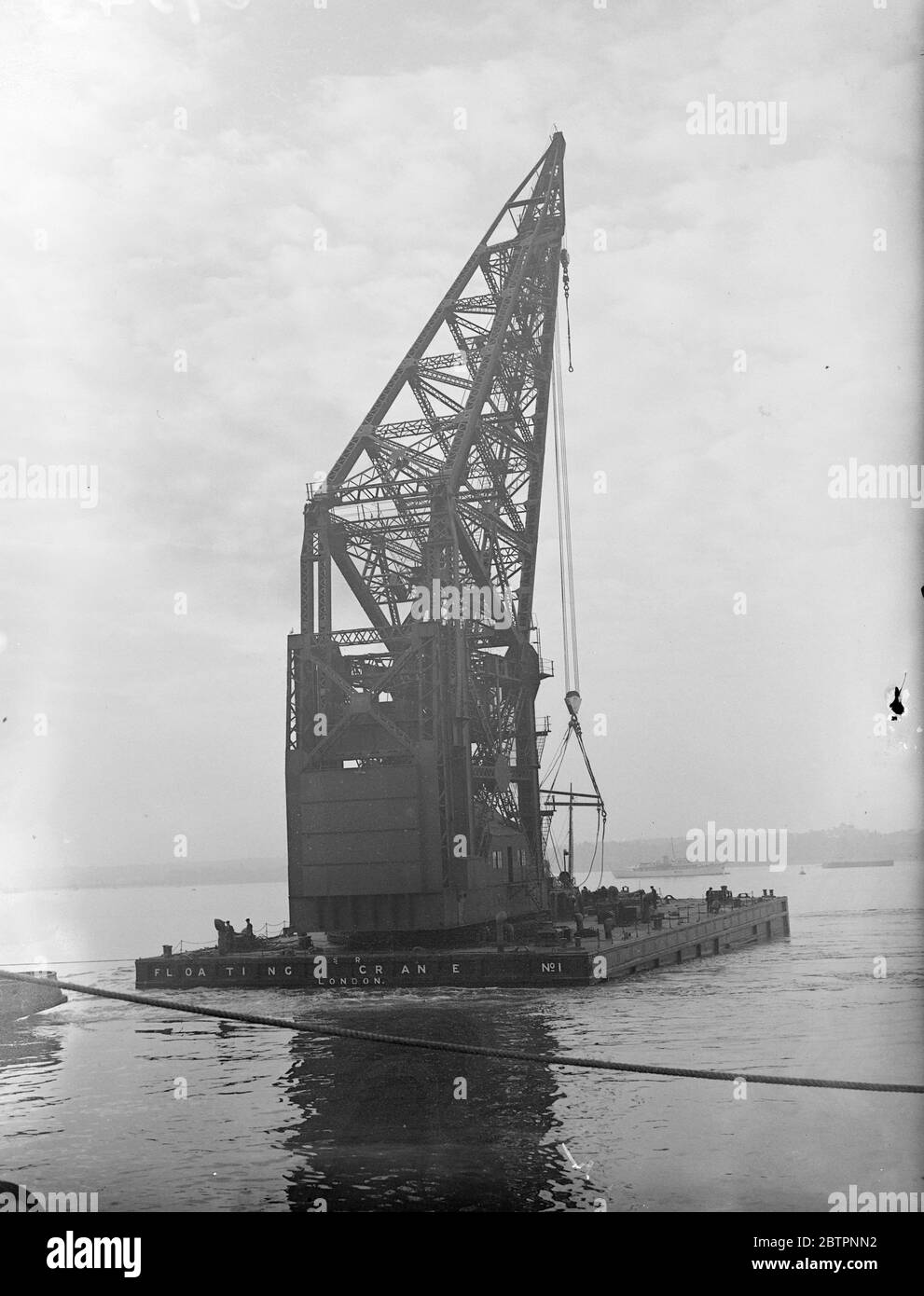 Floating crane at Southampton. 21 September 1937 [?] Stock Photo