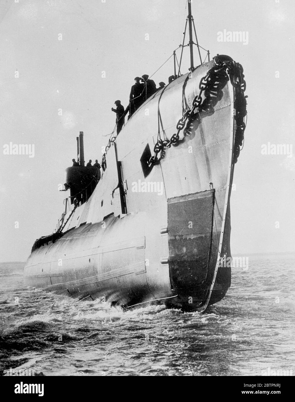 British submarines collide during exercises. The British submarines HMS Snapper and HMS Severn came into collision during exercises, it is reported from Malta. The Snappers periscope was broken off. Photo shows, HMS Severn one of the submarines. 24 February 1938 Stock Photo