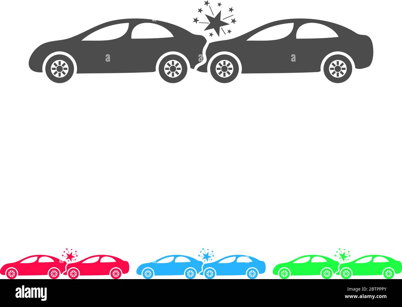 Car Accident Icon Flat Color Pictogram On White Background Vector Illustration Symbol And Bonus Icons Stock Vector Image Art Alamy