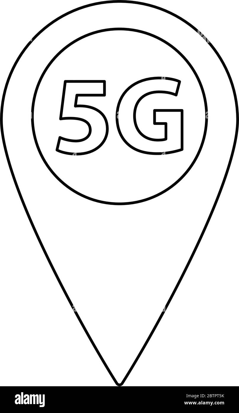 5G internet map pointer icon vector Stock Vector
