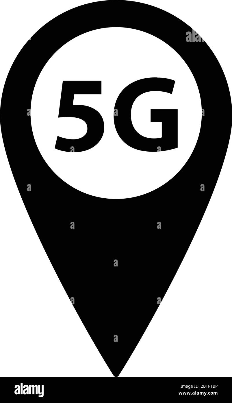 5G internet map pointer icon vector Stock Vector