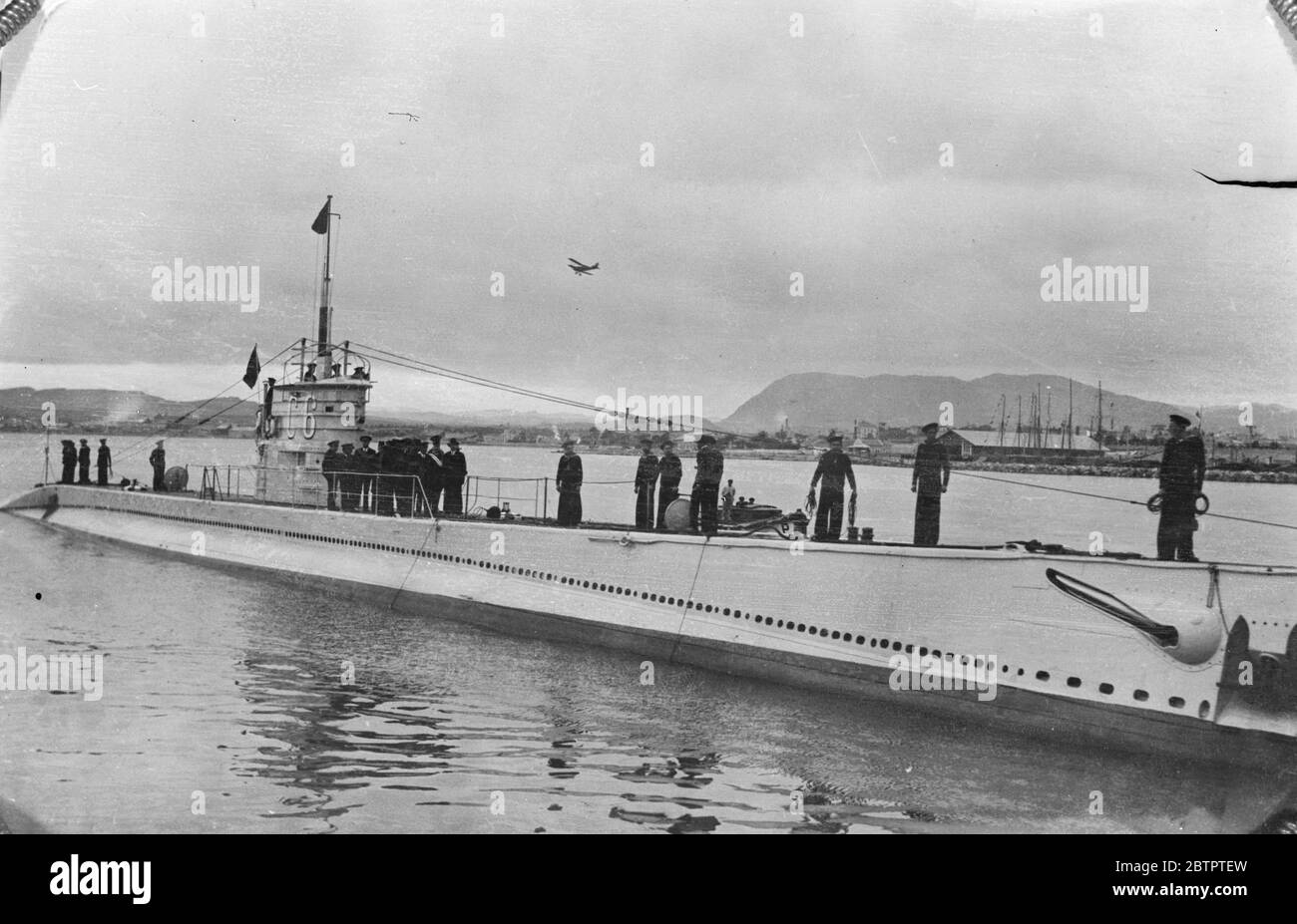 Spanish submarine . 1932 Stock Photo
