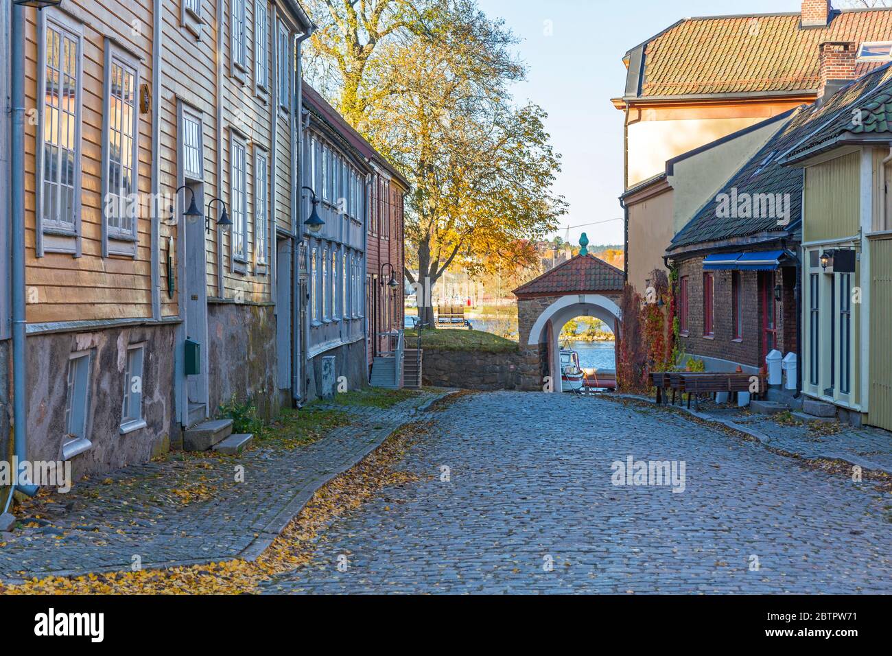 Historic Town Street In Gamlebyen Fredrikstad Norway Stock Photo Alamy