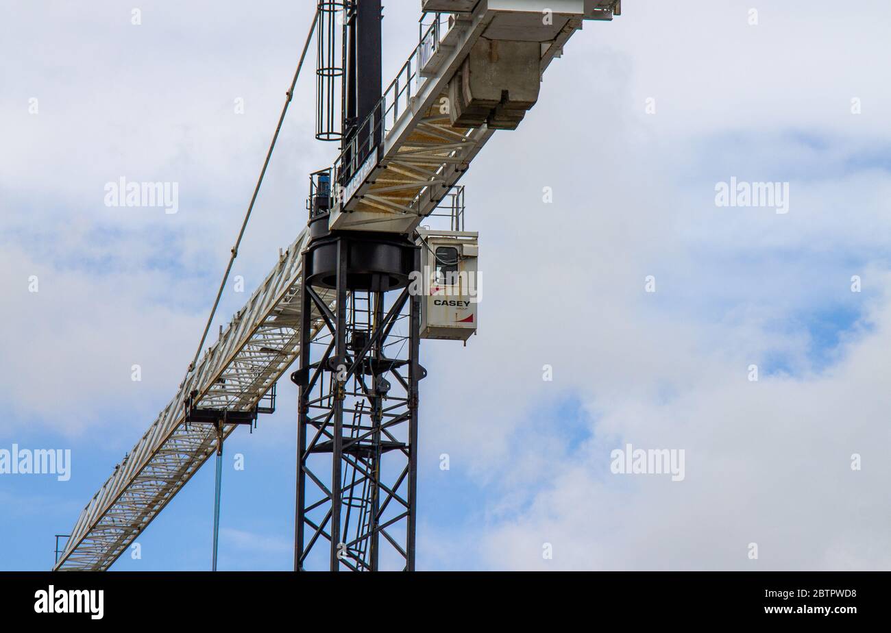 Tower Crane cab close up Stock Photo