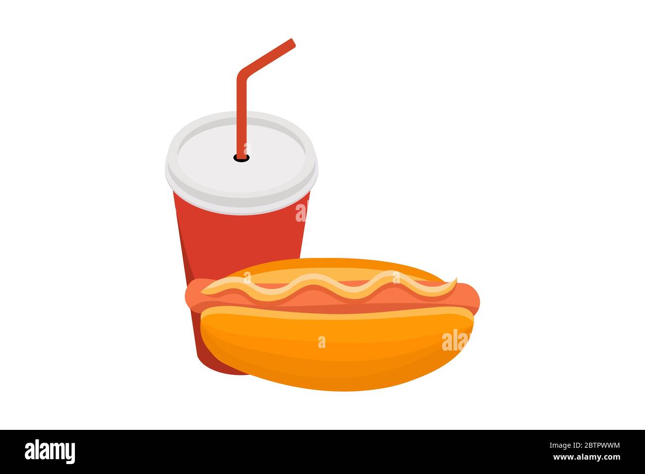 Fast food. Сartoon vector food icons isolated on white background. Stock Vector