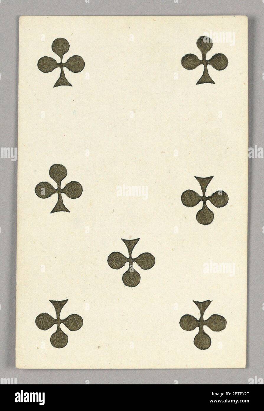 Seven of Clubs from Set of Jeu ImperialSecond EmpireNapoleon III Playing Cards. Research in ProgressSeven of Clubs from Set of 'Jeu Imperial–Second Empire–Napoleon III' Playing Cards. Stock Photo