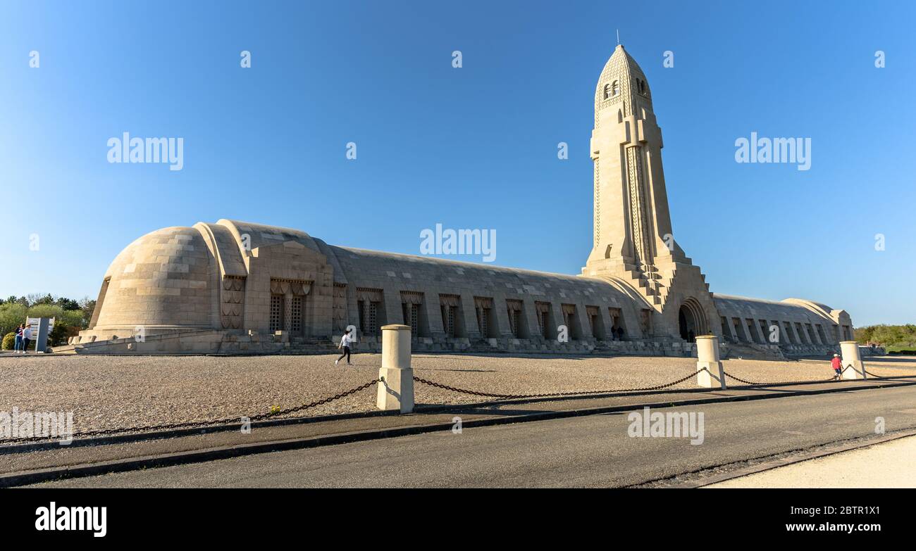 The Douaumont Ossuary commemorating the dead from the Battle of  Verdun Stock Photo