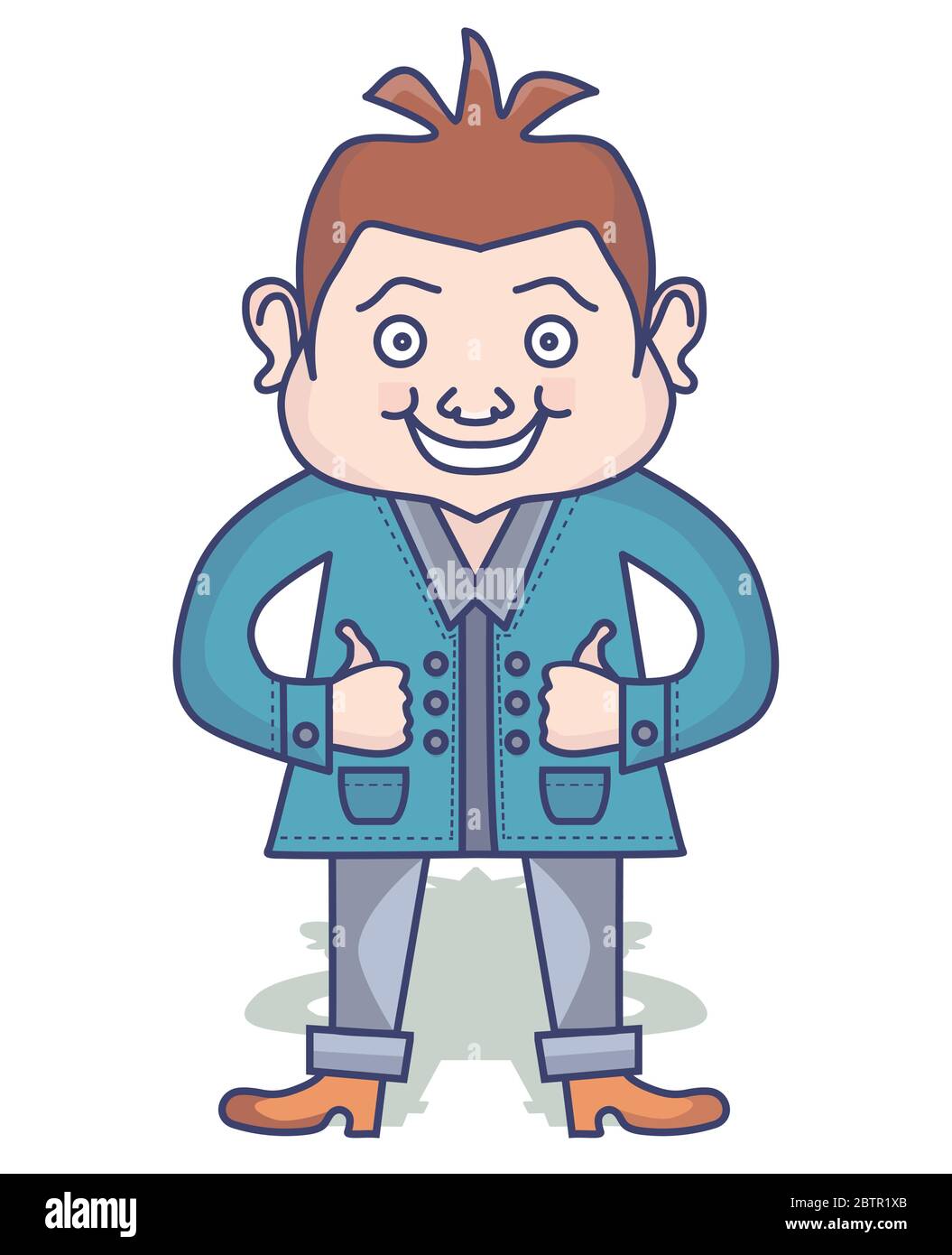 Vector Drawing Caricature Of A Funny Man In Bright Clothes Stock Vector Image Art Alamy
