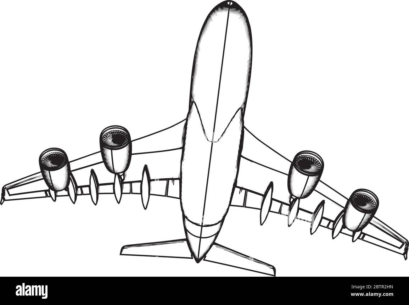 Commercial passenger plane bottom side view vector Stock Vector Image ...