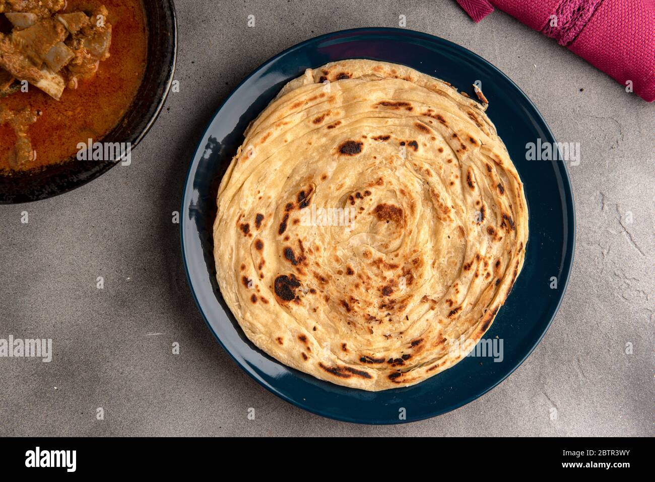South Indian Flat Bread with Mutton Curry Stock Photo Alamy