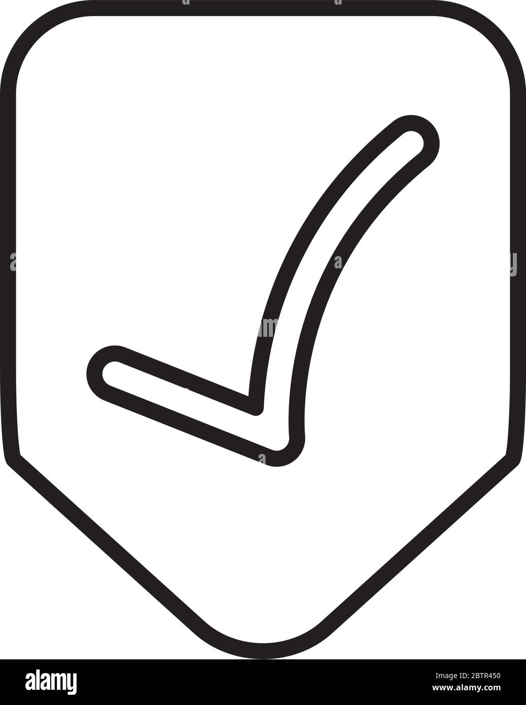 shield with check mark icon over white background, line style, vector ...